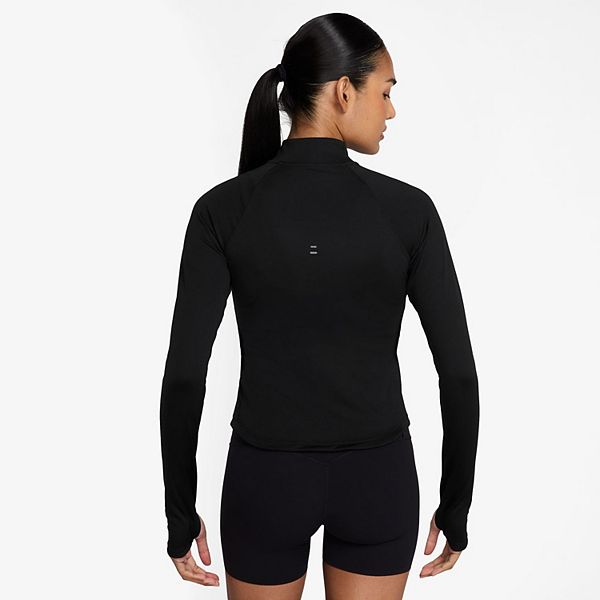 Женская беговая кофта dri-fit с полузастежкой Nike, Black — фото 2