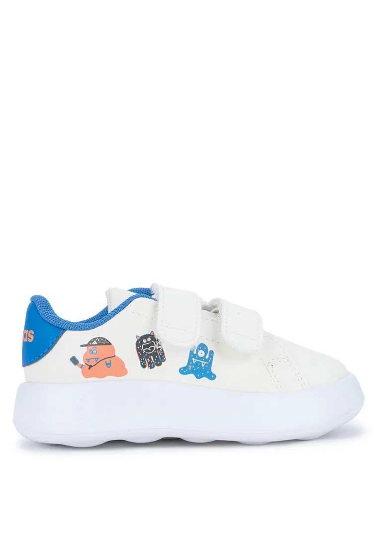 Кроссовки детские, Advantage Adidas, синий/оранжевый/кремовый