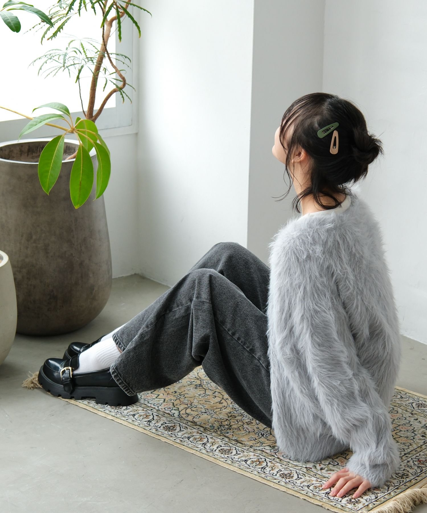 Объемный кардиган с длинным ворсом / И ЛЮБОЙ / 599706 GLOBAL WORK, Winter Gray 13 — фото 3