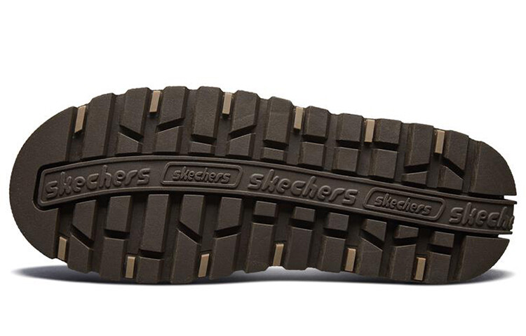 Современные удобные туфли на платформе женские низкие коричневые Skechers — фото 4