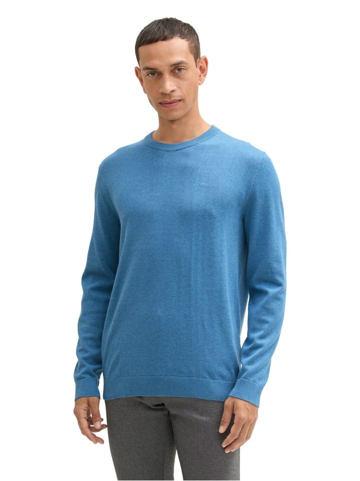 

Пуловер Tom Tailor Pullover BASIC CREWNECK KNIT, синий