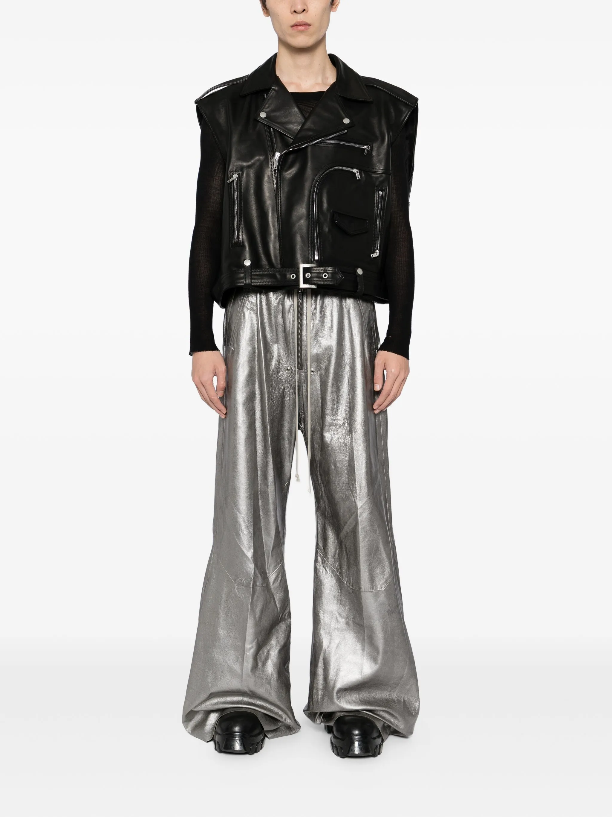 Широкие брюки Ibam Rick Owens, серый — фото 2