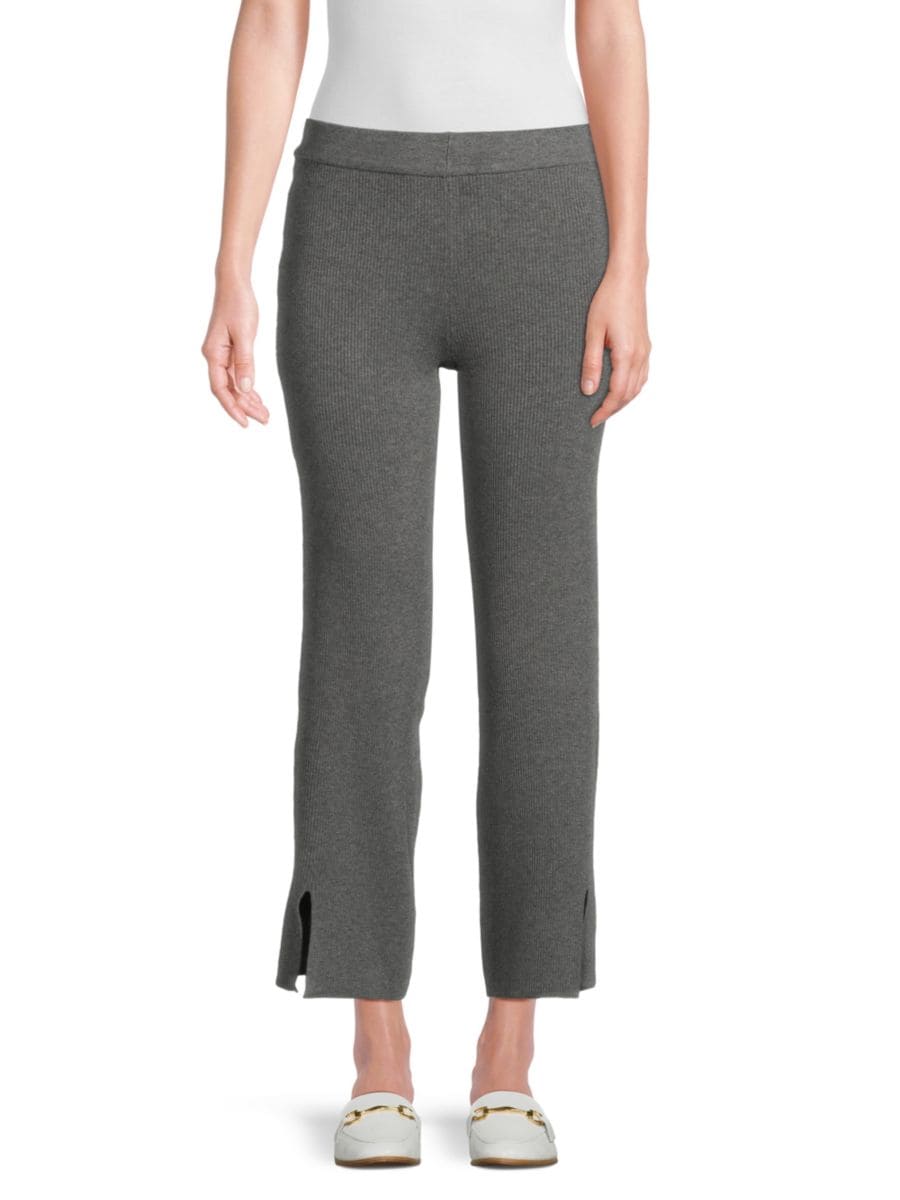 

Брюки с ребристым лифом и разрезом спереди Saks Fifth Avenue, цвет Dark Grey