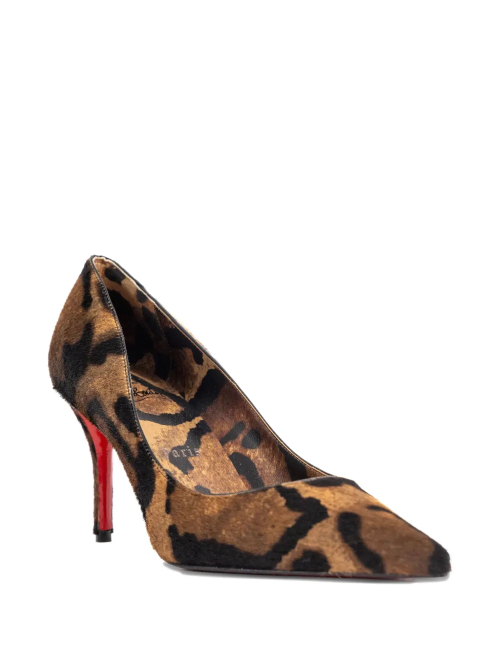 Туфли-лодочки на шпильке Miss Z с леопардовым принтом, каблук 80 мм Christian Louboutin, коричневый — фото 2