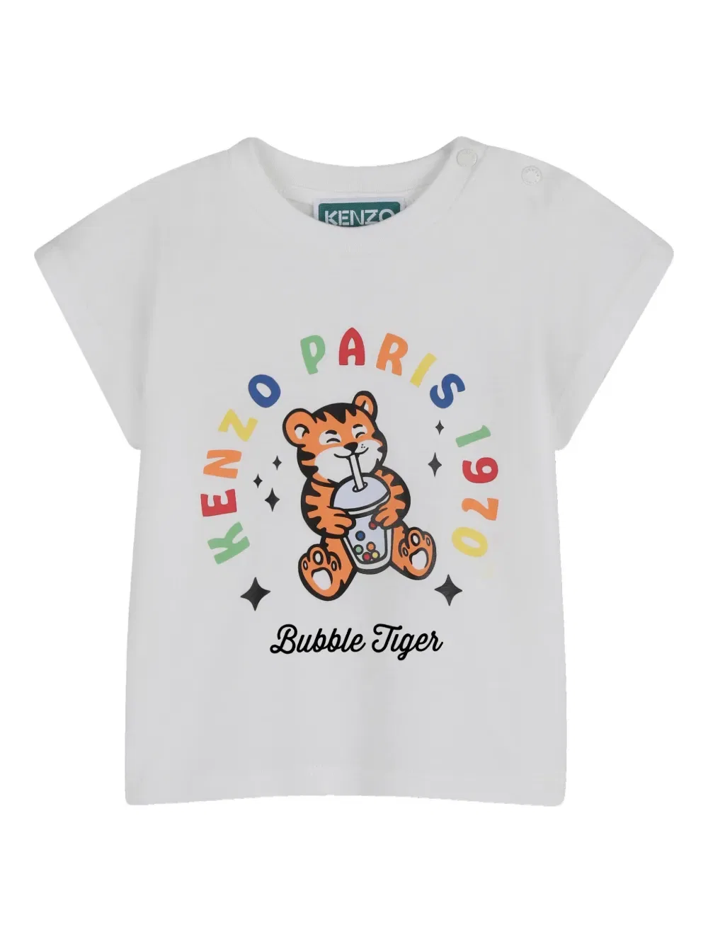 Короткий комплект «Пузырьковый тигр» Kenzo Kids, белый — фото 3