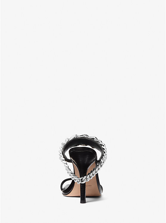 Босоножки из кожи с декором Bianca Michael Kors, черный — фото 3