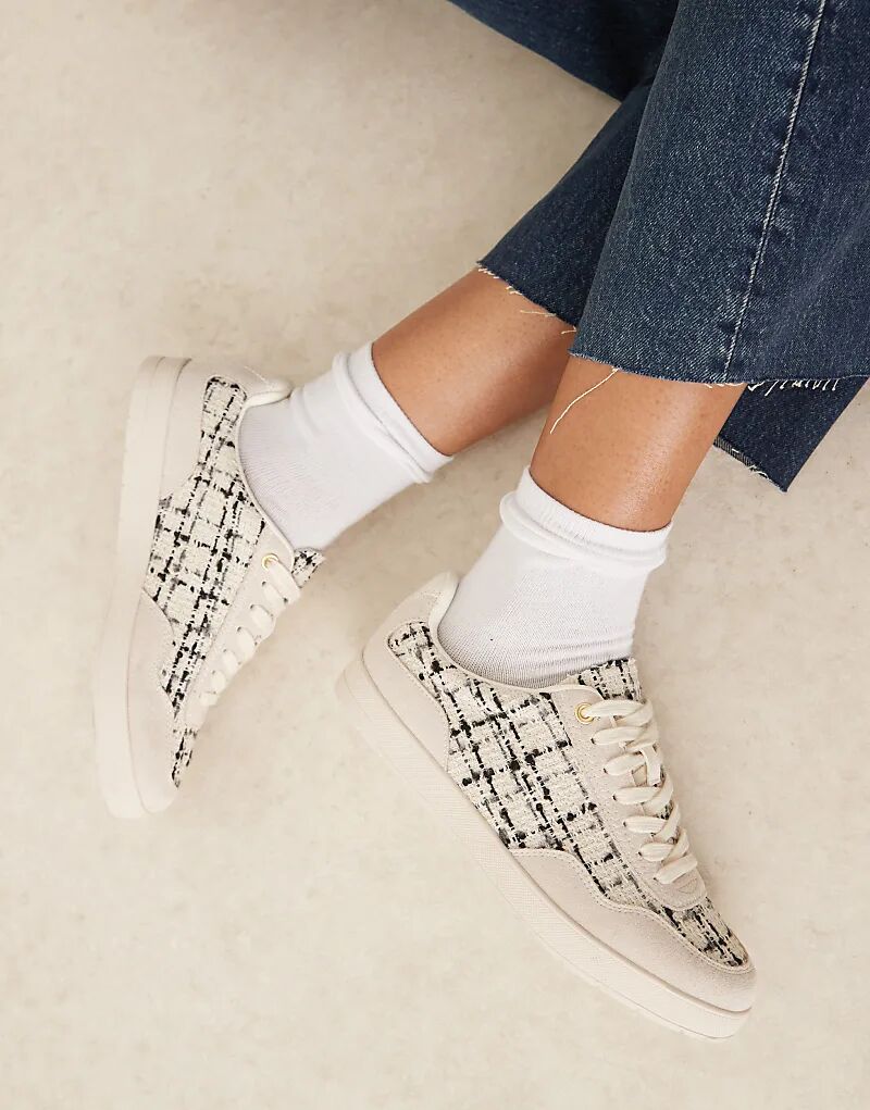 Кроссовки ASOS DESIGN Deuce со шнуровкой из натурального твида