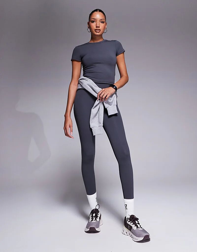 

4505 Icon Мягкие леггинсы для йоги с высокой талией в цвете «стальной серый»