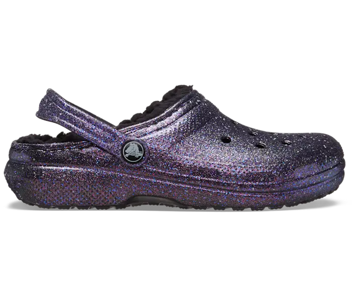 

Детские классические космические блестящие сабо на подкладке Crocs, черный/мультиколор