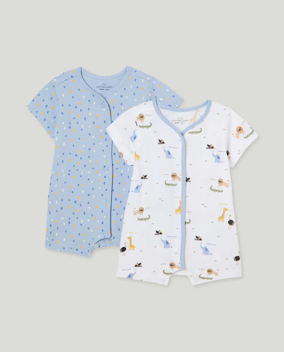 

Упаковка из 2 пижам для мальчиков с принтом Cotton Juice, белый