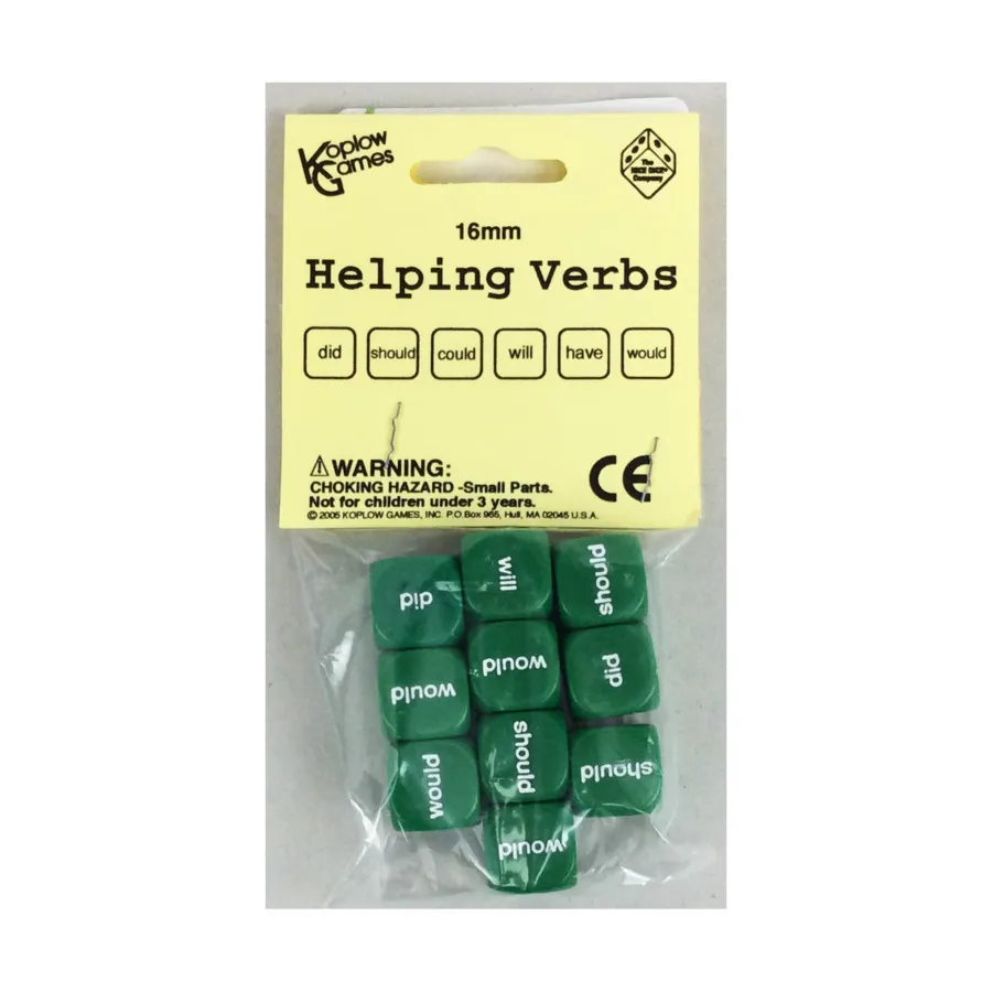 

d6 Кубик «Вспомогательные глаголы», 16 мм (10), Dice - Symbols, Functional & Unique Dice