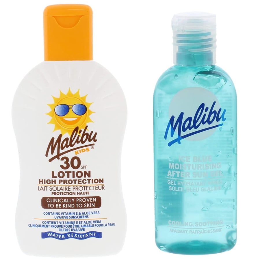 

Детский бальзам Malibu SPF30 200 мл + Гель после загара 100 мл