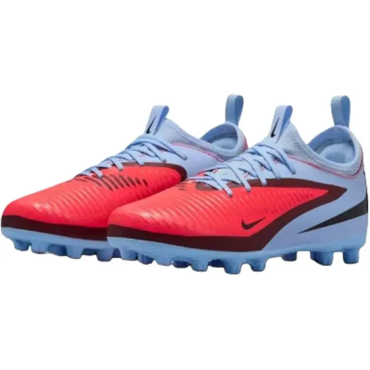 Nike Phantom 6 синтетическая кожа низкие детские футбольные бутсы Blue Red для подростков — фото 3