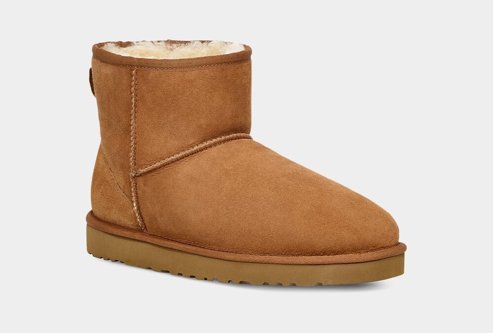 Мужские низкие ботинки UGG из овчины, каштановые — фото 2