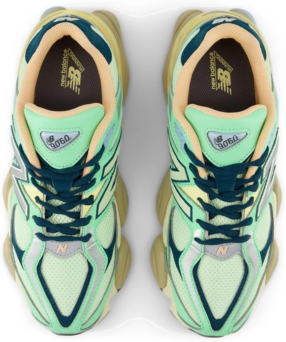 Кроссовки New Balance 9060, Green Sweetgrass Deep Ocean Silver Metallic — фото 4