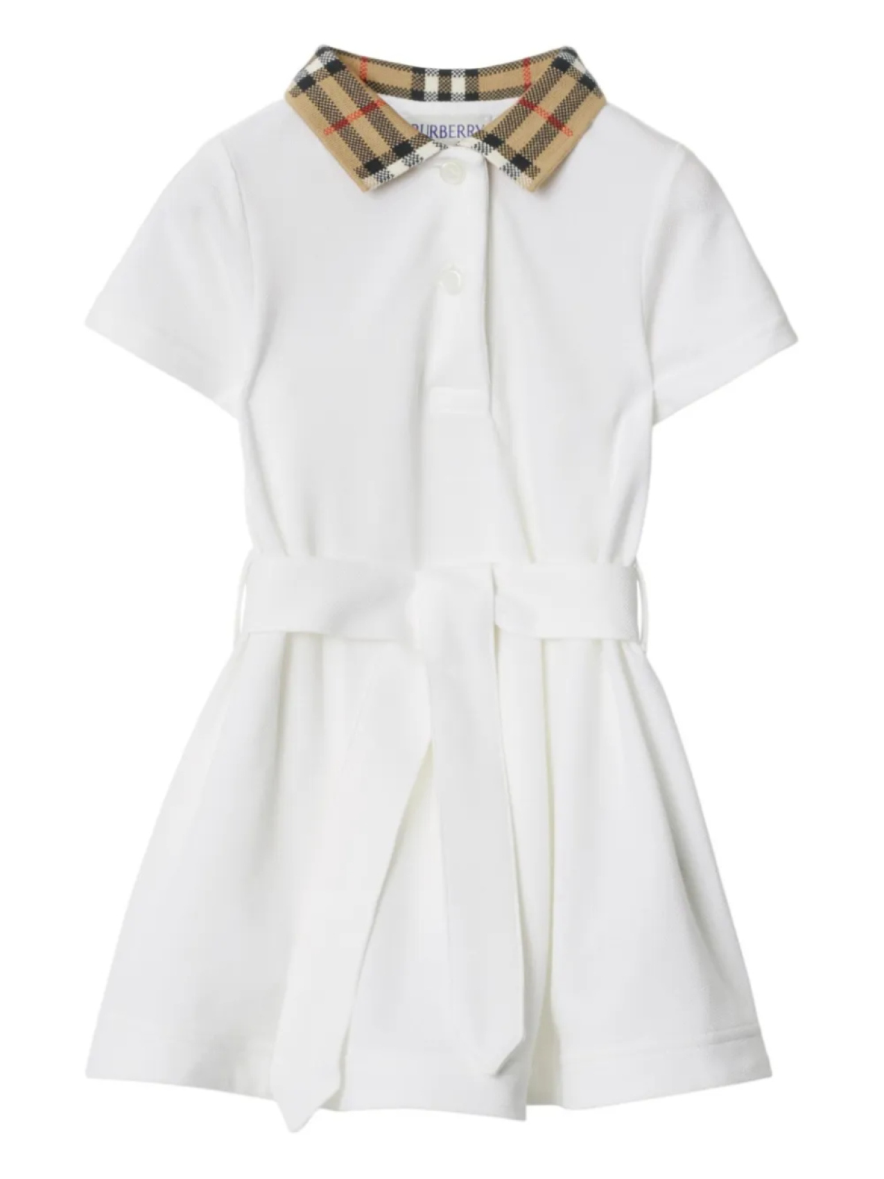 

Burberry Kids платье с воротником поло, белый