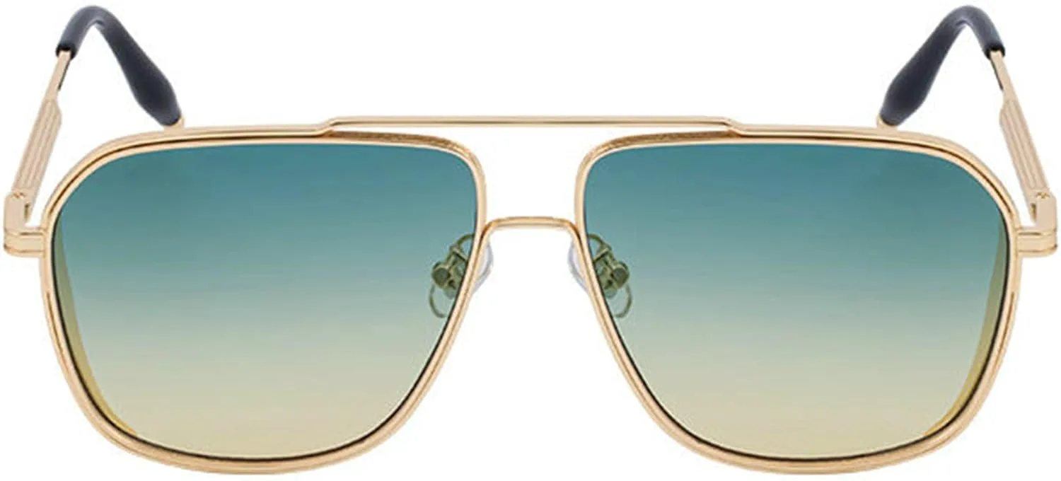 

Солнцезащитные очки COTIA Fashion Square для женщин и мужчин в стиле ретро-панк, для активного отдыха и вождения, с двойной перемычкой, в стиле «пилот», Green Orange