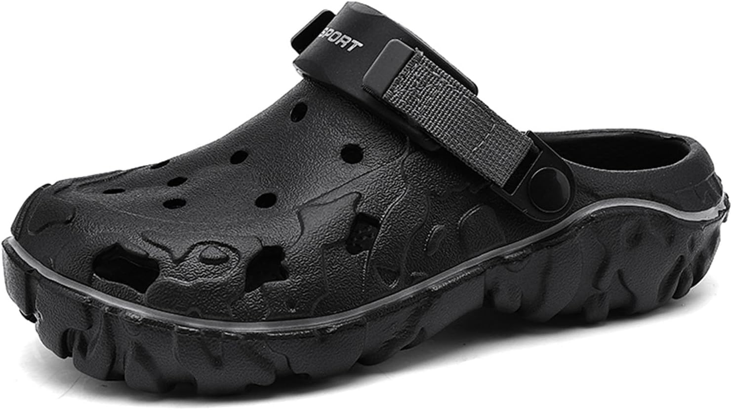 

Мужские сабо SECHRITE, спортивные модные сабо и мюли с регулируемым ремешком на пятке, обувь для улицы, воды и пляжа, сандалии, легкие, удобные и дышащие - River Edge, черный