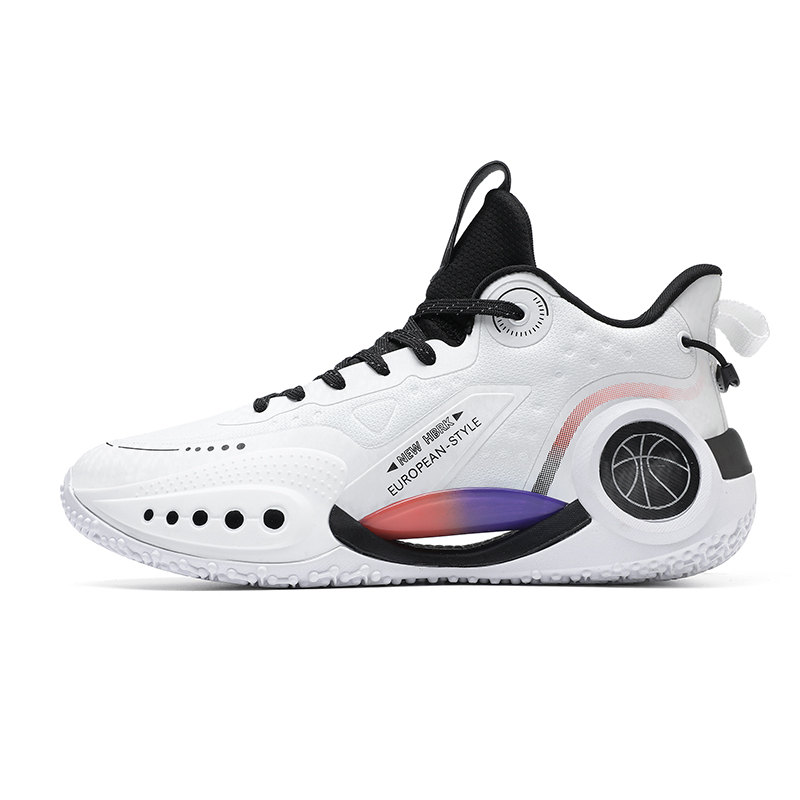 

HBRK Скользоустойчивые амортизирующие и дышащие детские баскетбольные кроссовки White для подростков