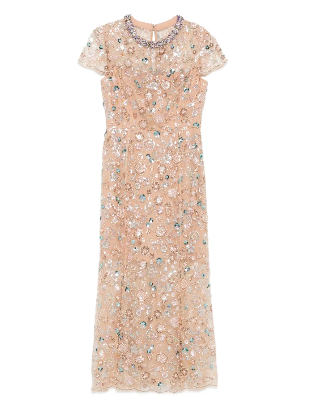 

Декорированное платье с короткими рукавами Self-Portrait, нейтральный