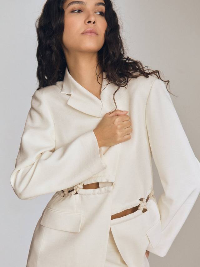 

Блейзер с трикотажными деталями atelier leia Reiss, белый