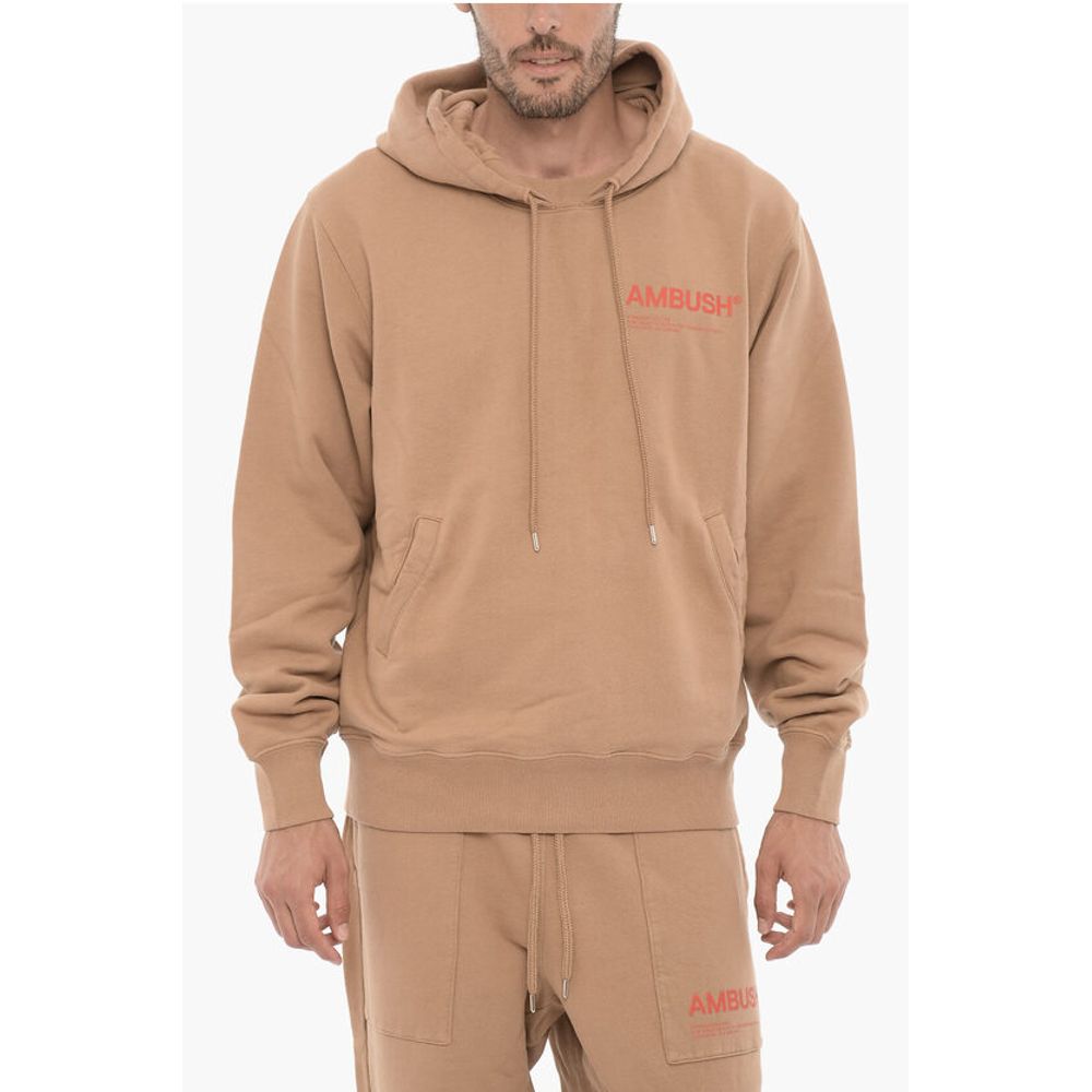 

Толстовка с капюшоном из хлопка и флиса с двумя карманами Ambush, Brown