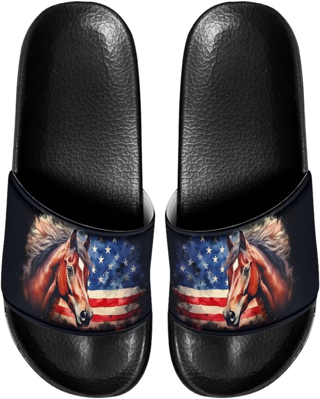 

Мужские и женские шлепанцы Cugasmaru, тапочки, сандалии, нескользящие для улицы, пляжа и дома, American Flag Horse