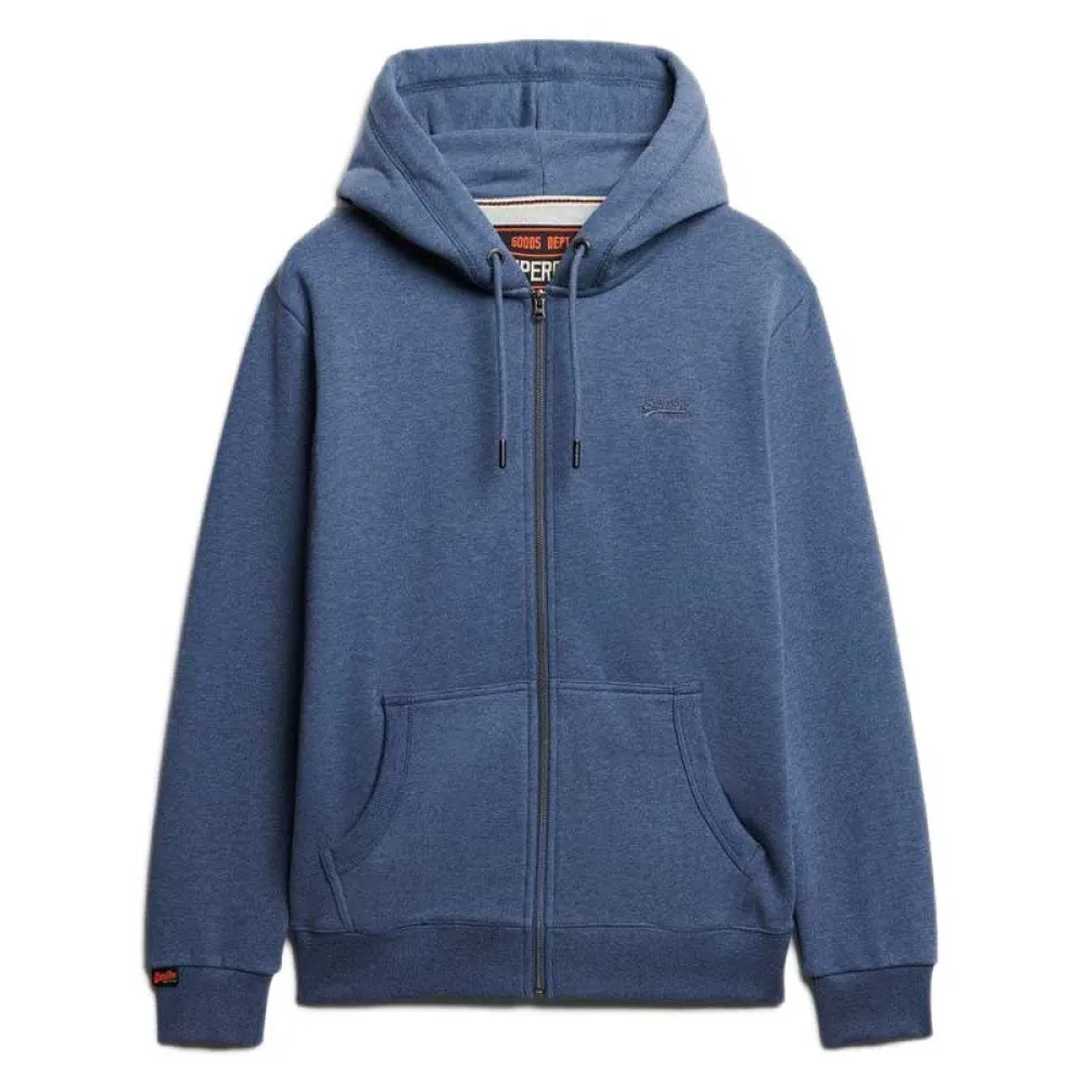 

Толстовка Superdry Essentials Logo full zip, синий