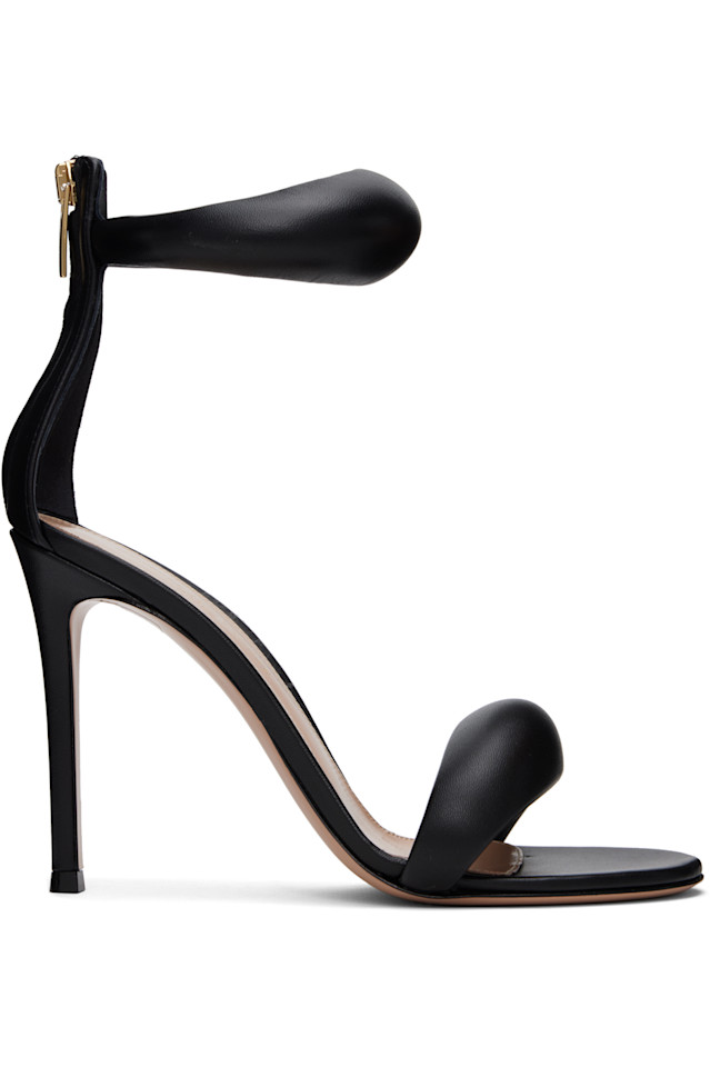 Бирюзовые босоножки на каблуке Gianvito Rossi, черный