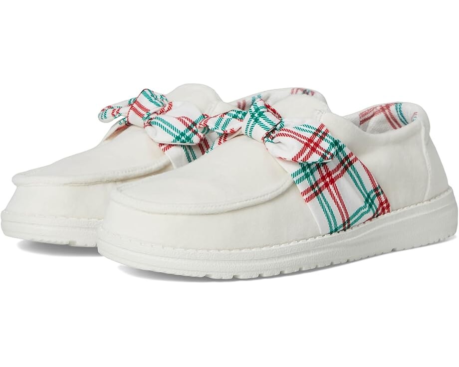 Лоферы Hey Dude Wendy Bow Tartan Plaid, цвет White Plaid