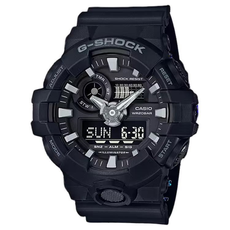

CASIO Часы Men Liquid Crystal/Analog Dual Display Series Black Watch GA-700-1B, Black Dial