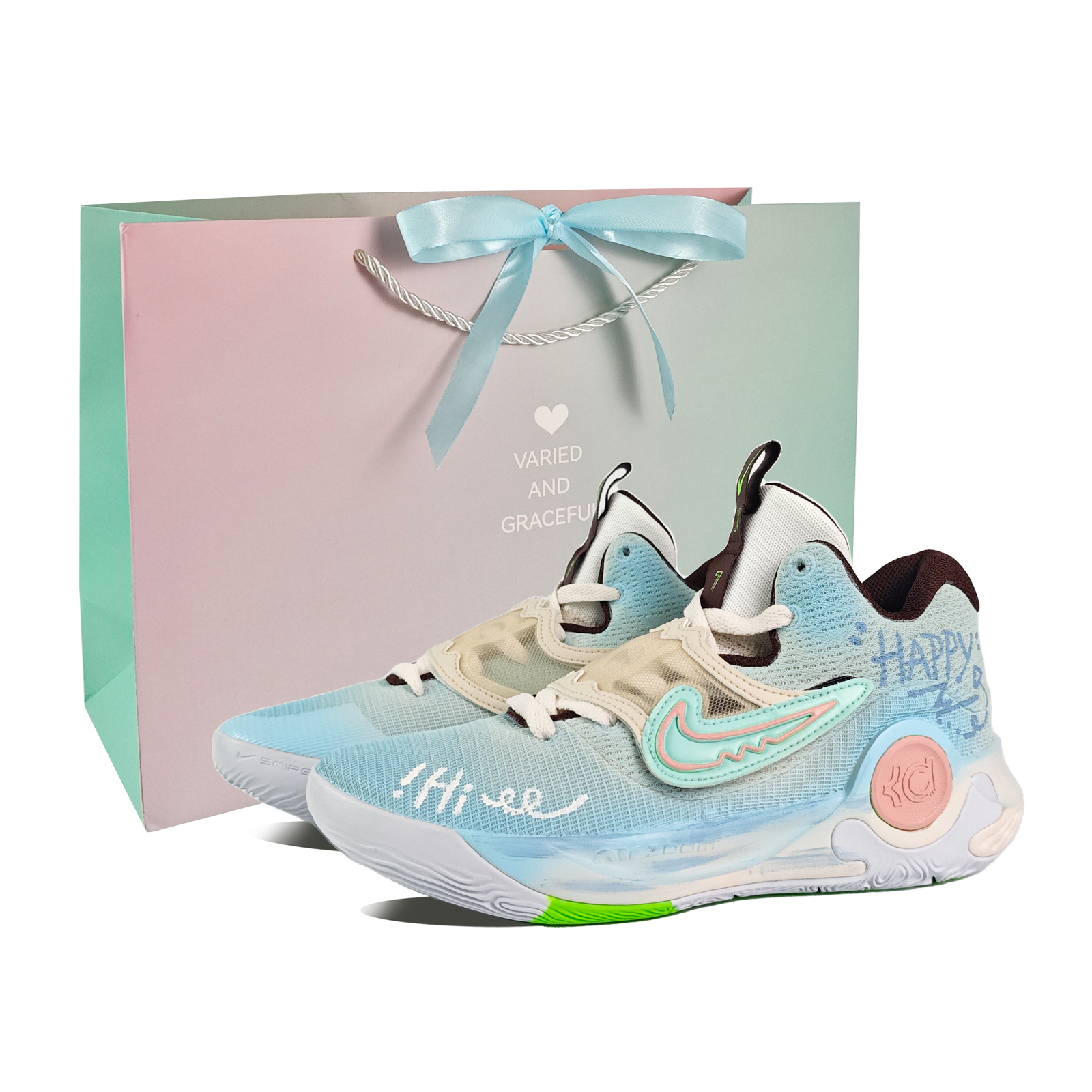 

Nike Баскетбольные кроссовки KD Trey 5 X с низким верхом, износостойкие, мужские, светло-синие