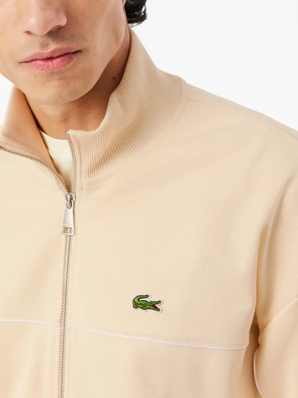 Толстовка на молнии Lacoste с нашивкой-логотипом, бежевый — фото 4