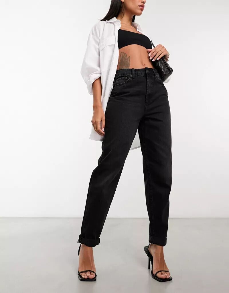

Черные свободные джинсы для мамы ASOS