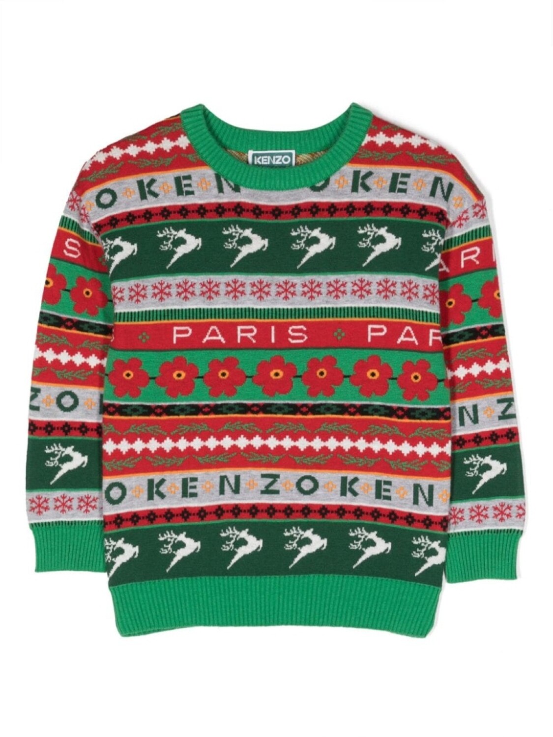 

Kenzo Kids джемпер Holiday с жаккардовым узором, зеленый