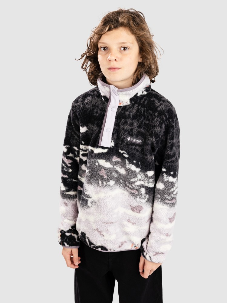 Флисовый пуловер Columbia Helvetia II Printed Snap Kids Half-Zip Fleece Pullover, shale purple sisters/lvnd
