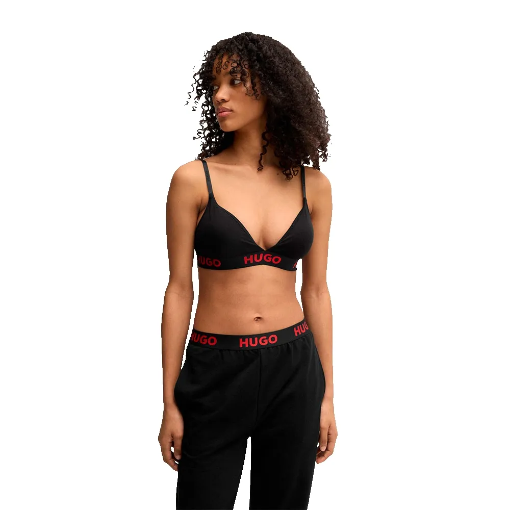 

Спортивный бюстгальтер HUGO Triangle Logo sports bra, черный