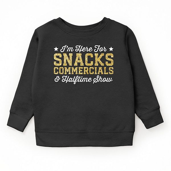 

Молодежный свитшот с принтом I'M here for snacks commercials & halftime show glitter The Juniper Shop, Black