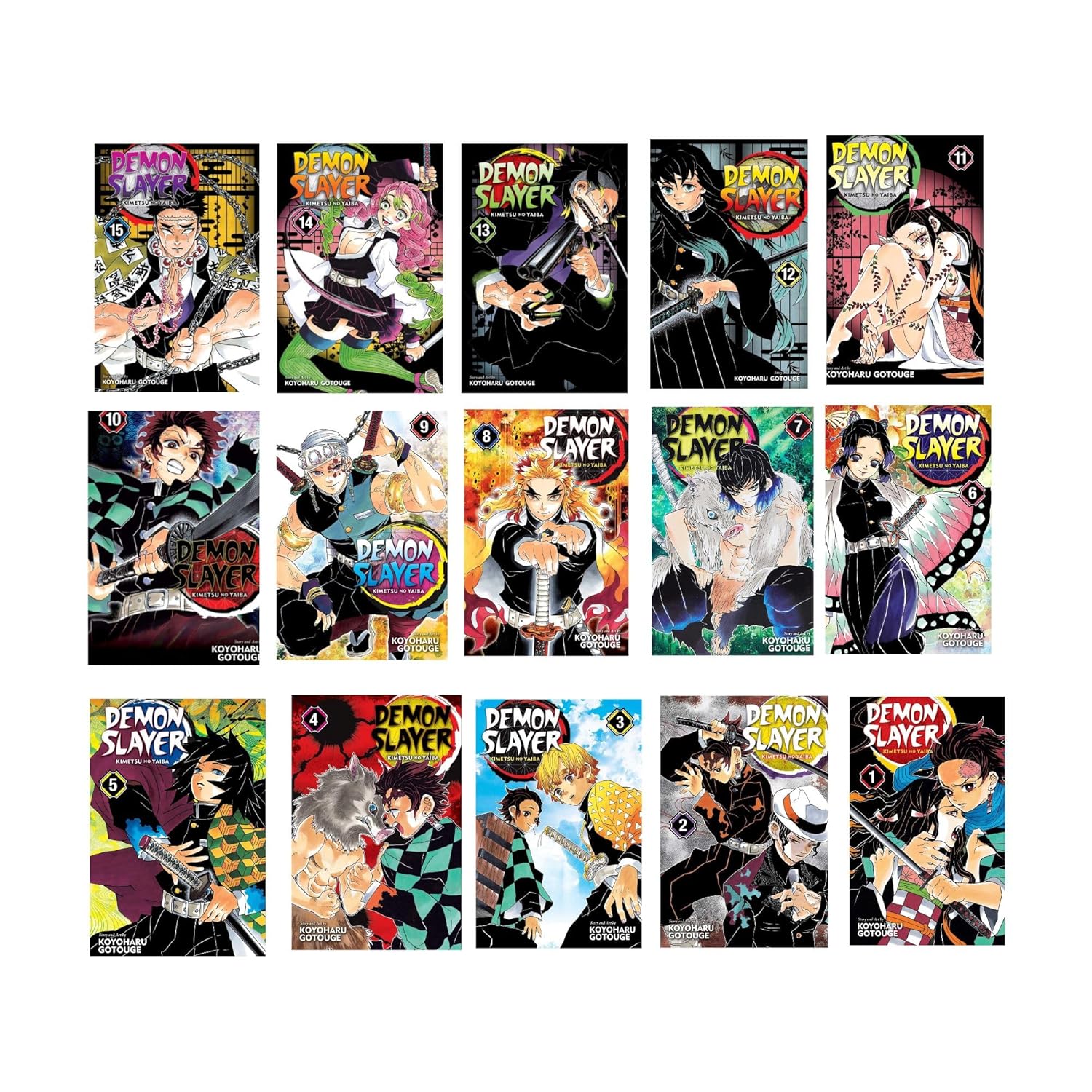 

Demon Slayer: Kimetsu no Yaiba - Manga Set (Vol 1-15) - Bestselling Japanese Graphic Novel Series (Generic)