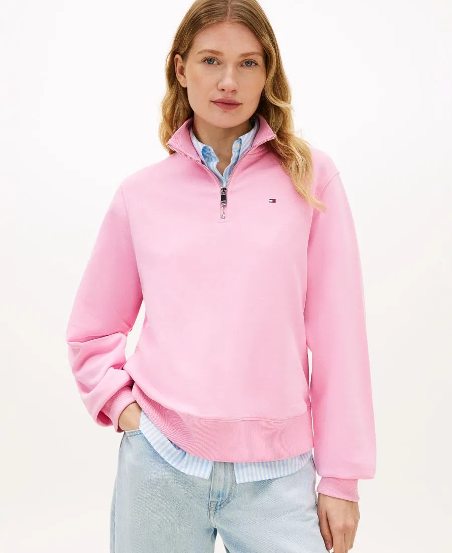 Женская толстовка с застежкой-молнией до середины груди Tommy Hilfiger, Rose Petal