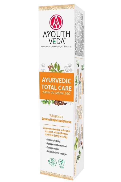 

Зубная паста Ayouthveda Ayurvedic Total Care 360 100 г без фтора Bielenda
