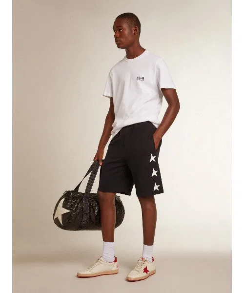 Унисекс шорты боксёрского кроя GOLDEN GOOSE MULTI STAR чёрно-белые — фото 3