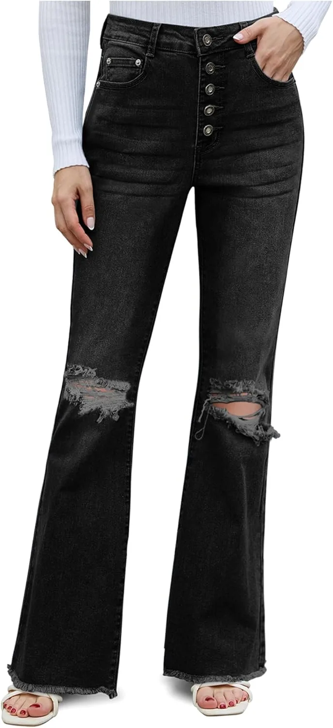 

Flare Bell Bottom джинсы для женщин High Waisted Wide Leg Zanvylia