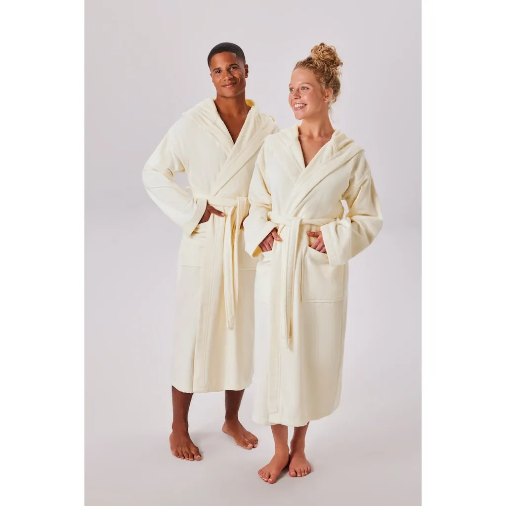 

Мой домашний унисекс-халат Regona, гостиничный халат, утренний халат, стандартной длины и удлиненной длины 1 шт., для женщин и мужчин, с карманами, пушистый, мягкий, велюровый, для сауны и спа My Home, кремовый