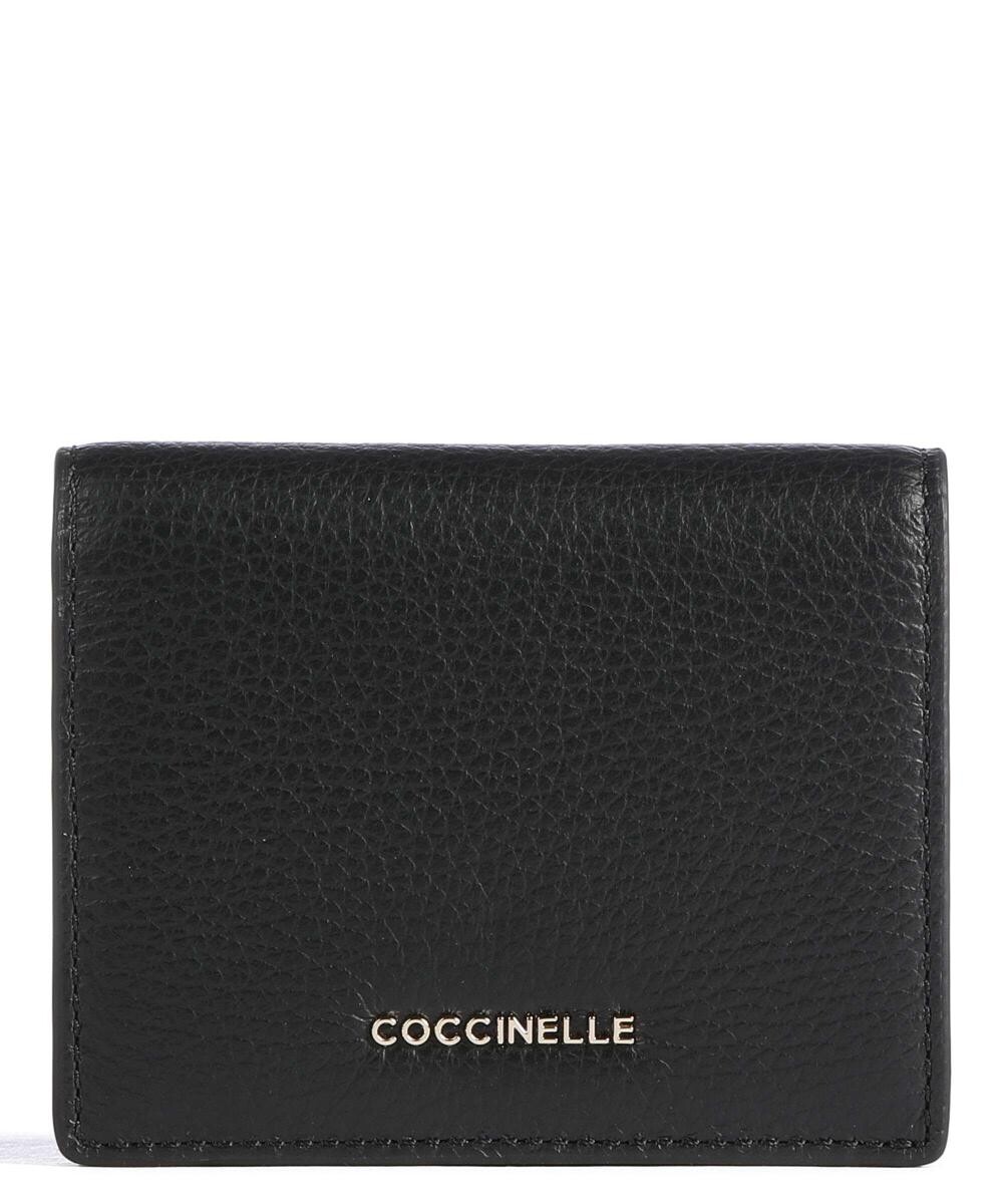 

Мягкий кошелек металлик из зерненой кожи Coccinelle, черный