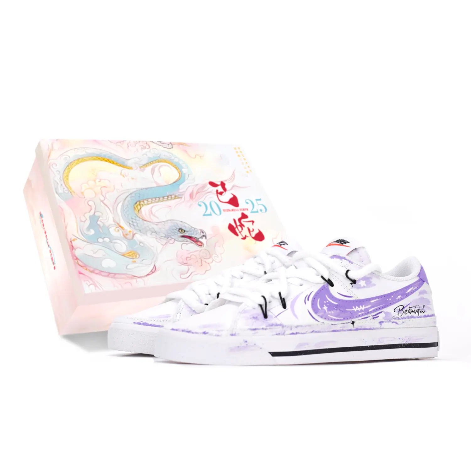 

Court Legacy Mechanical Spirit, Sunset Catcher устойчивые к истиранию низкие скейтборд-кроссовки мужские белый фиолетовый Nike, белый фиолетовый