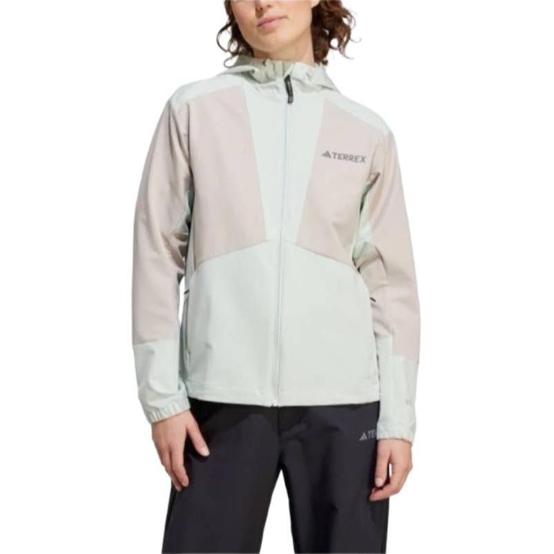 Adidas Куртка из льна зеленого и светло-коричневого цветов, Linen Green/Light Umber — фото 3