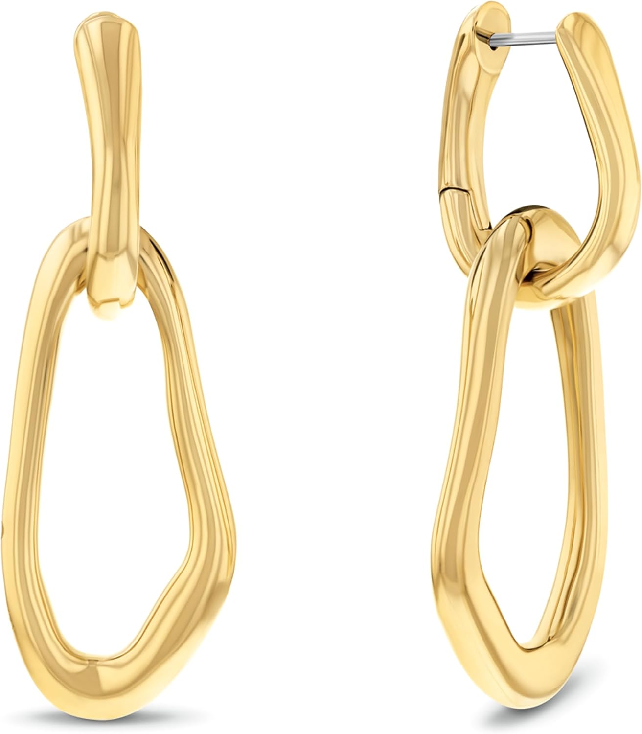 

Женские украшения Calvin Klein - серьги-подвески CK Statement Links среднего размера - нержавеющая сталь - современная мода на каждый день - подарок для нее, Gold Plated