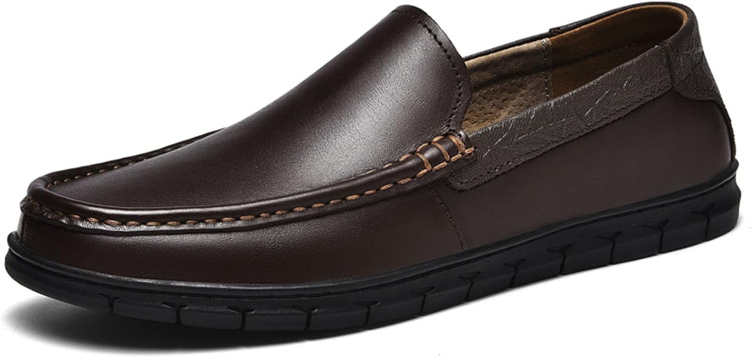 

Мужские кожаные слипоны лоферы, удобные, нескользящие кожаные туфли для делового стиля, легкие классические модные дышащие лоферы Vannida, коричневый
