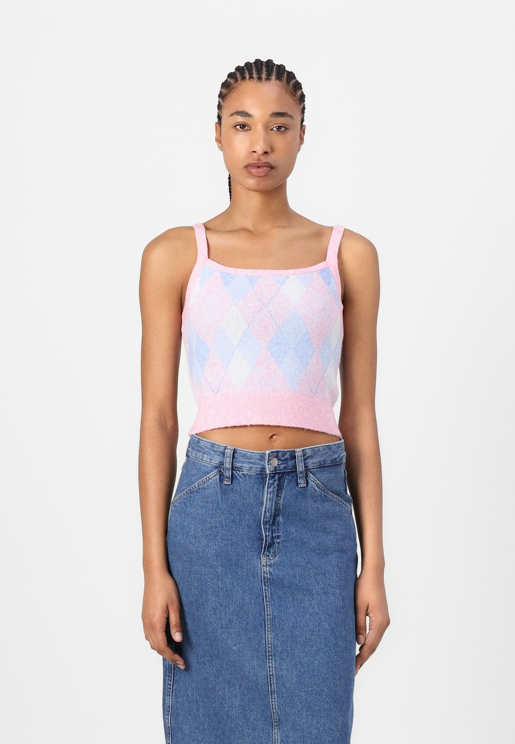 

Топ CROP ARGYLE CAMI Tommy Jeans, розовый